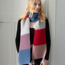 (N1667 Bobble Stitch Crochet Scarf)